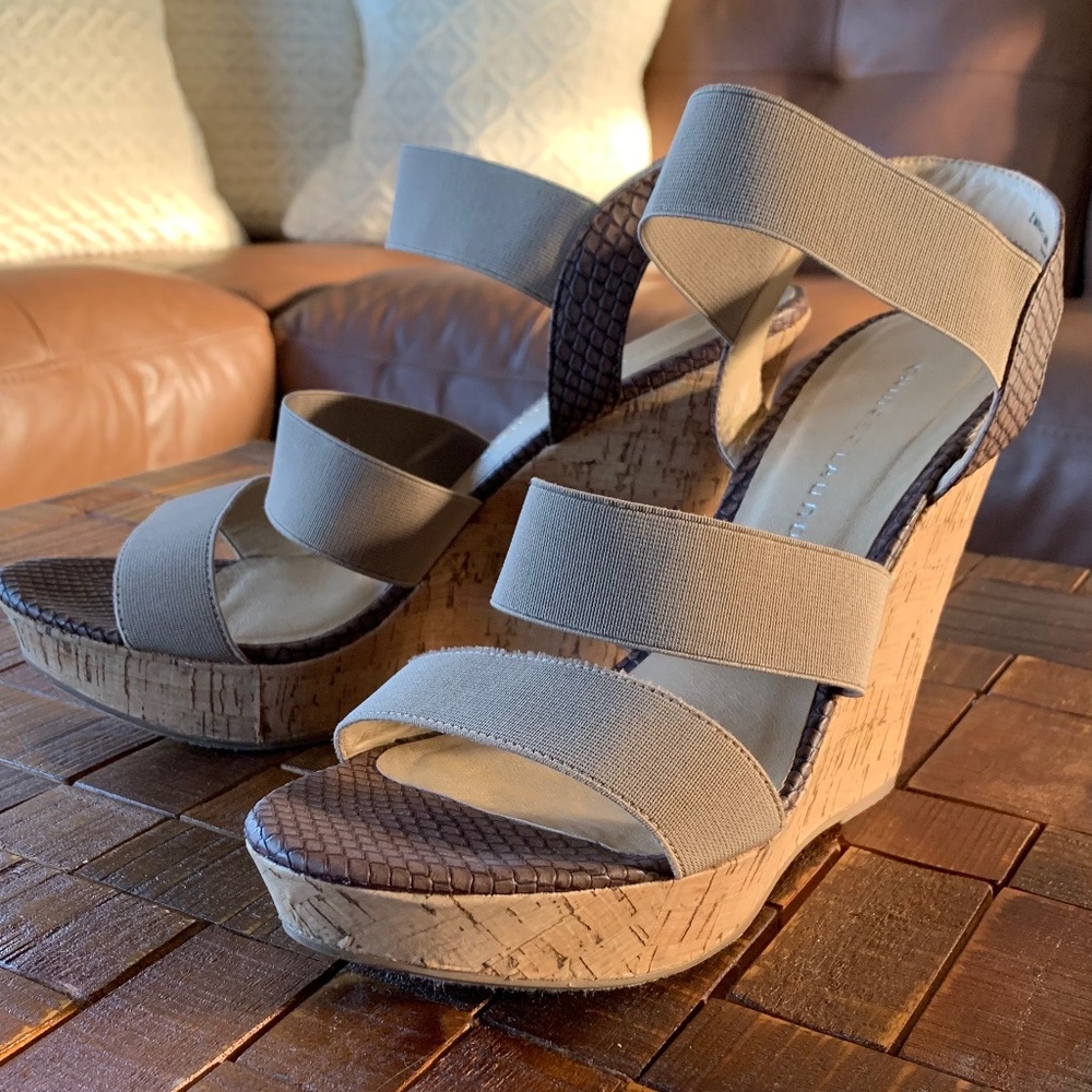Chinese Laundry Cork Wedge Heel Two-tone